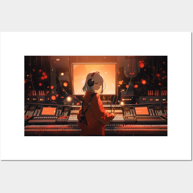 Lofi Girl In The Studio Wall Art by Nightarcade